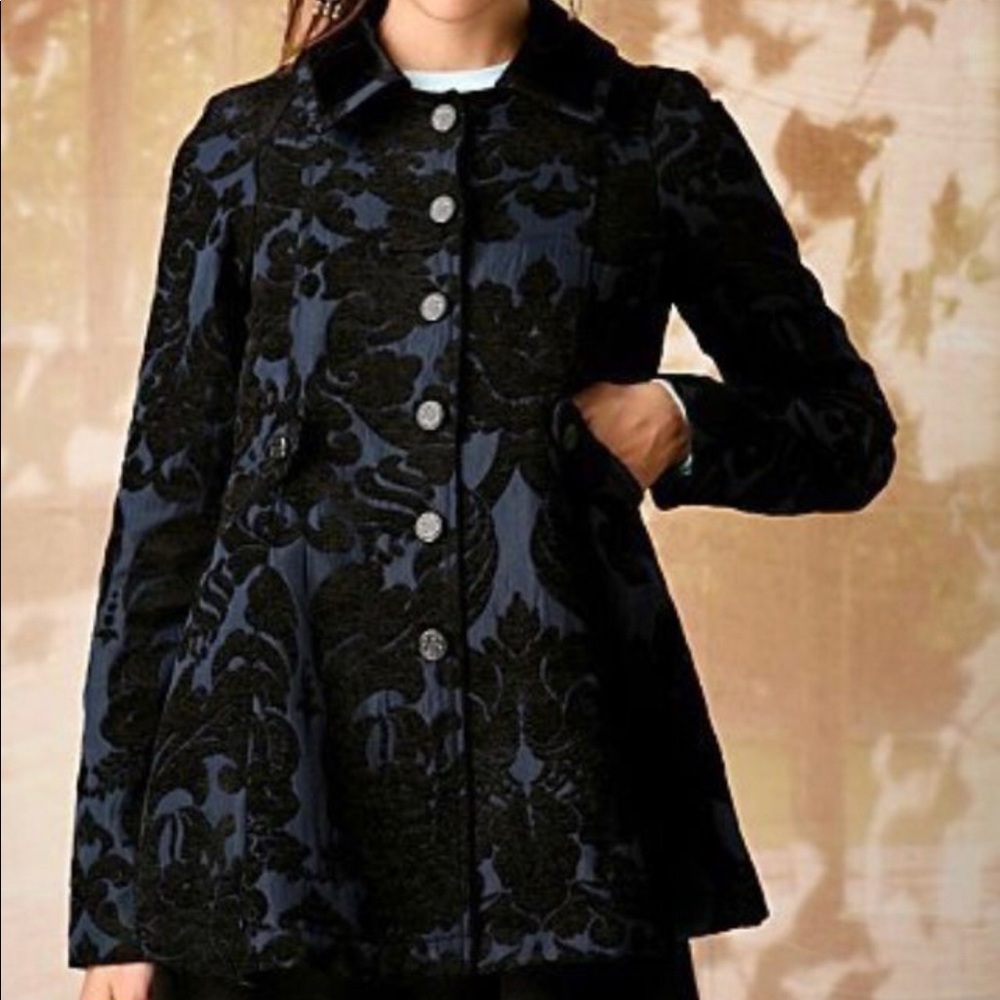 🎉EUC 🎉FREE PEOPLE BROCADE NEWSROOM COAT